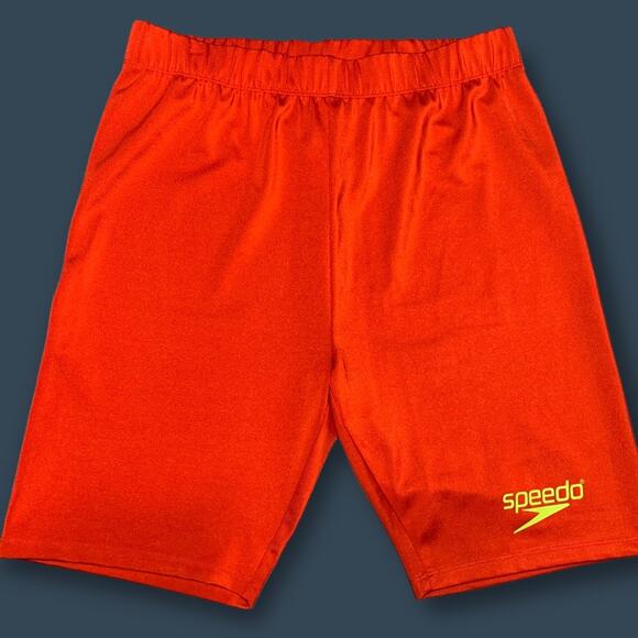 Speedo x Forever 21 Men Active Shorts Plus Red Biker Logo Elastic Waist - Picture 9 of 9